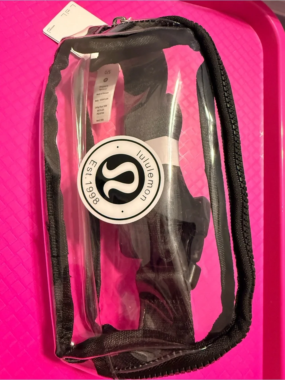 lululemon athletica clear zippered